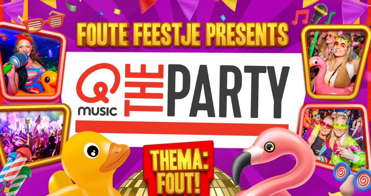 Collage van Foute Feestje dat Qmusic the Party organiseert.