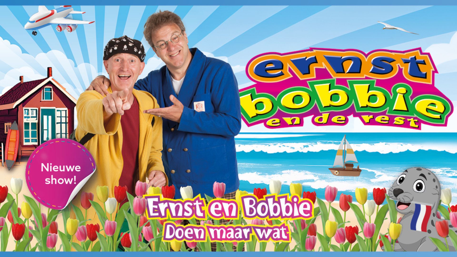 Ernst en Bobbie afbeelding voor de zee.