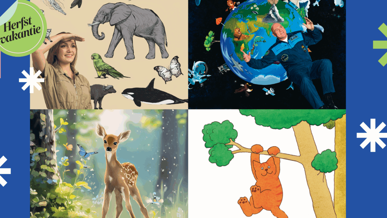 De verschillende dierenbeelden van voorstellingen in kindertheaterweek.