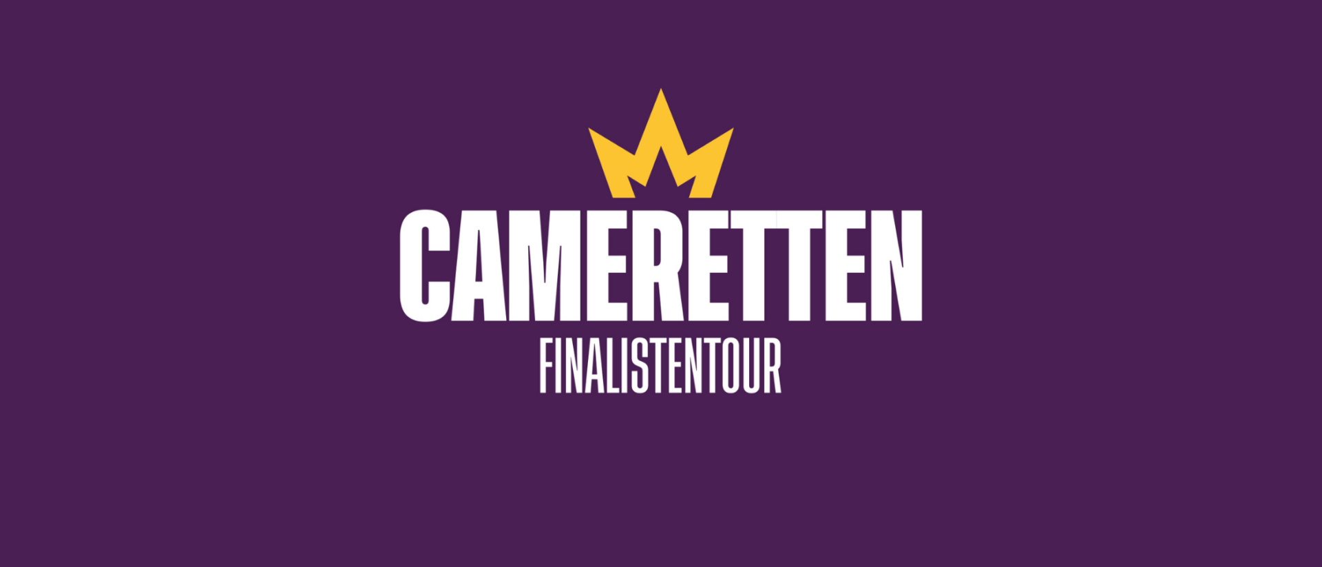 Logo Cameretten Finalistentour 60e editie met gouden kroon op paarse achtergrond