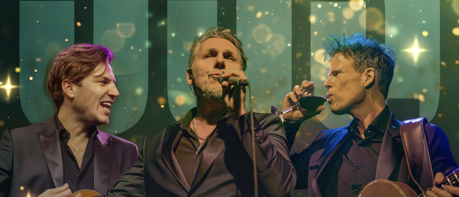 3JS met gitaren op poster voor kerstshow Acoustic Christmas in Hoorn