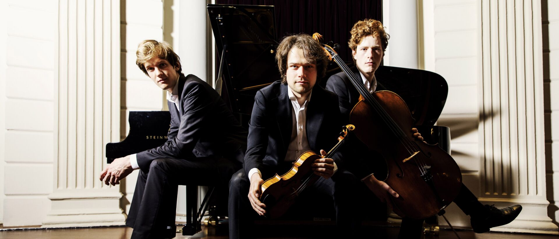 Brackman Trio met viool en cello voor Steinway vleugel in Het Beethoven Experiment